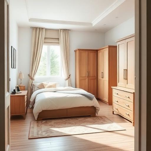 Example photo of a bedroom showing bed, furniture, and overall room layout